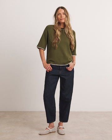 Anthology Contrast Trim Short Sleeve Jumper