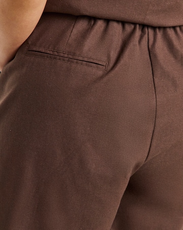 Simply Be Chocolate Linen Barrel Leg Trousers