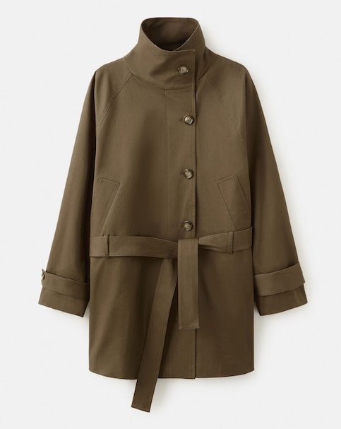 Mango Breasted Trench Coat High Neck
