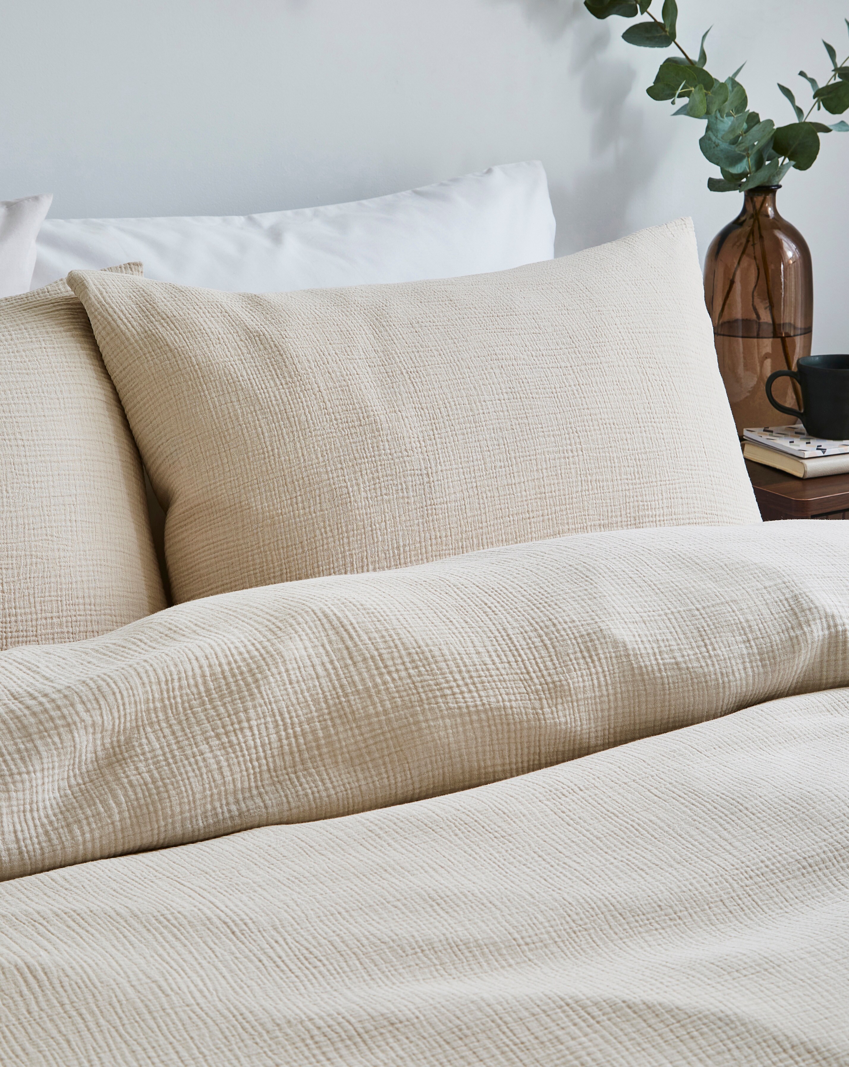 Cotton Crinkle Muslin Duvet Set - Natural