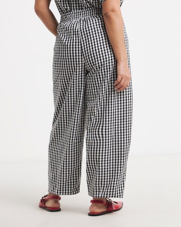 Simply Be Mono Gingham Barrel Leg Trouser