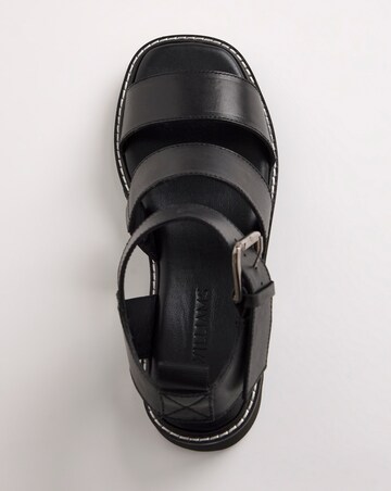 Lyla Leather Chunky Buckle Sandals Extra Wide EEE Fit