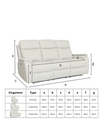 Aspire Kingsmere Leather Power Recliner Armchair