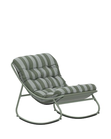 Charles Bentley Green Stripe Rocking Chair