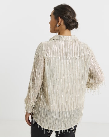 Joanna Hope Sequin Tassle Shirt