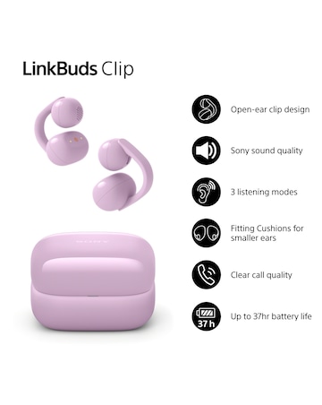 Sony LinkBuds Clip Open-Ear True Wireless Earbuds - Lavendar