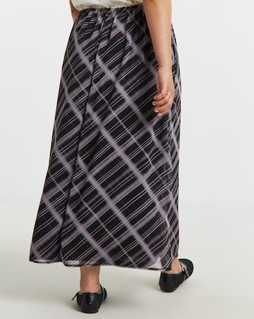 Simply Be Mono Check Chiffon Midaxi Skirt