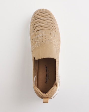 Cushion Walk Gold Glitter Slip On Trainers- Extra Wide Fit (EEE)