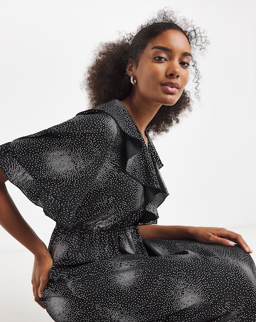 Flounce London Foil Ruffle Maxi Dress