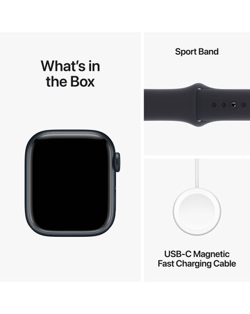 Apple Watch Series 9 Cellular 41mm Midnight Aluminium Case, Sport Band - M/L