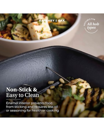 Barbary & Oak Nattura 26cm Cast Iron Grill Pan Beige