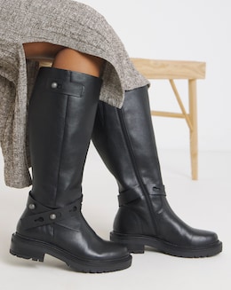 Veronica Knee High Wrap Detail Boots - Wide Fit (E) &amp; Curvy Calf