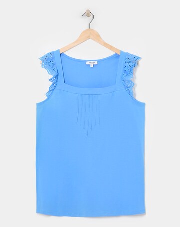 Blue Frill Sleeve Top