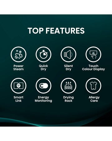 Hisense Power Steam 5i Series DH5I104BWAB WiFi-enabled 10kg Tumble Dryer - Black