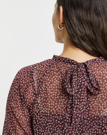 Simply Be Fluted Sleeve Floral Blouse