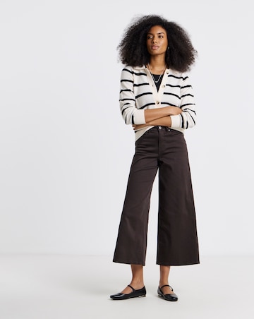 Simply Be Chocolate 24/7 Crop Wide Leg Jean