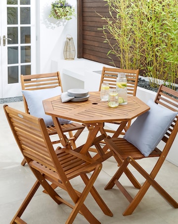 Charles Bentley Wooden Octagonal Table with 4 Chairs