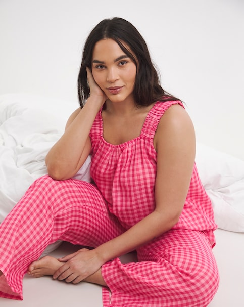 Pretty Secrets Cotton Gingham Cami Pyjama Set
