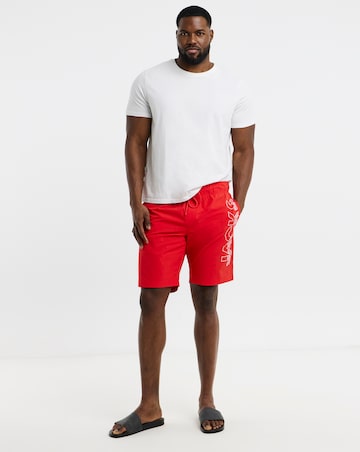 Jack & Jones Maui Logo Swim Shorts - Red