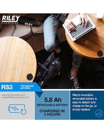 Riley RS3 Foldable Electric 37 Volt Scooter Black