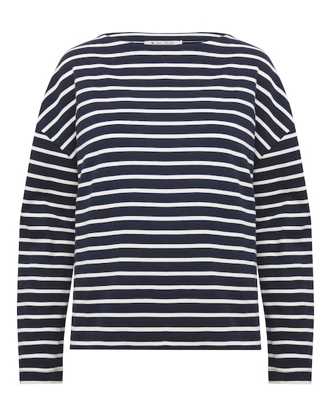 Anthology Navy & White Cotton Modal Top