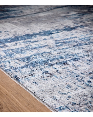 Arctic Scape Ice Washable Easy Care Rug