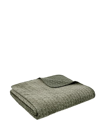 Bianca Attica Velvet Embroidered Bedspread