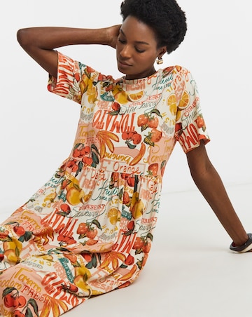 Jersey Half Sleeve Smock Dress