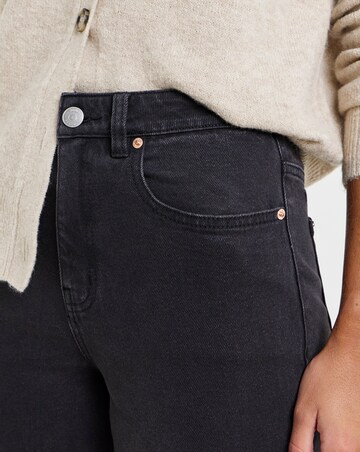 Simply Be 99 1 Washed Black Comfort Stretch Loose Mom Jeans