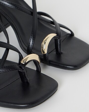 Paola Hardware Detail Toe Loop Heeled Sandals - Extra Wide Fit (EEE)