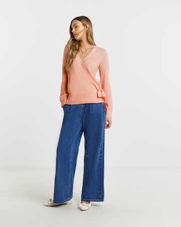 Simply Be Peach Ballet Wrap Cardigan
