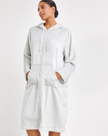 Pretty Secrets Zip Through Fleece Dressing Gown