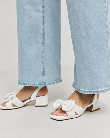 Monet Double Bow Low Block Heel Wide E Fit