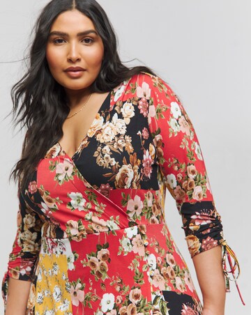 Joe Browns Jersey Patchwork Floral Wrap Maxi Dress