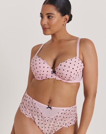 Ann Summers Sexy Lace Planet Flocked High Waist Brazilian Pink