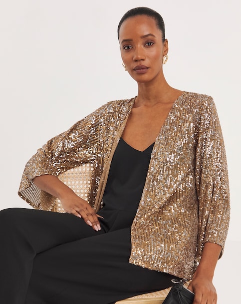 Jersey Sequin Kimono Top