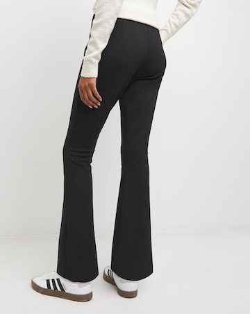 Black Flared Ponte Jersey Pull On Trouser