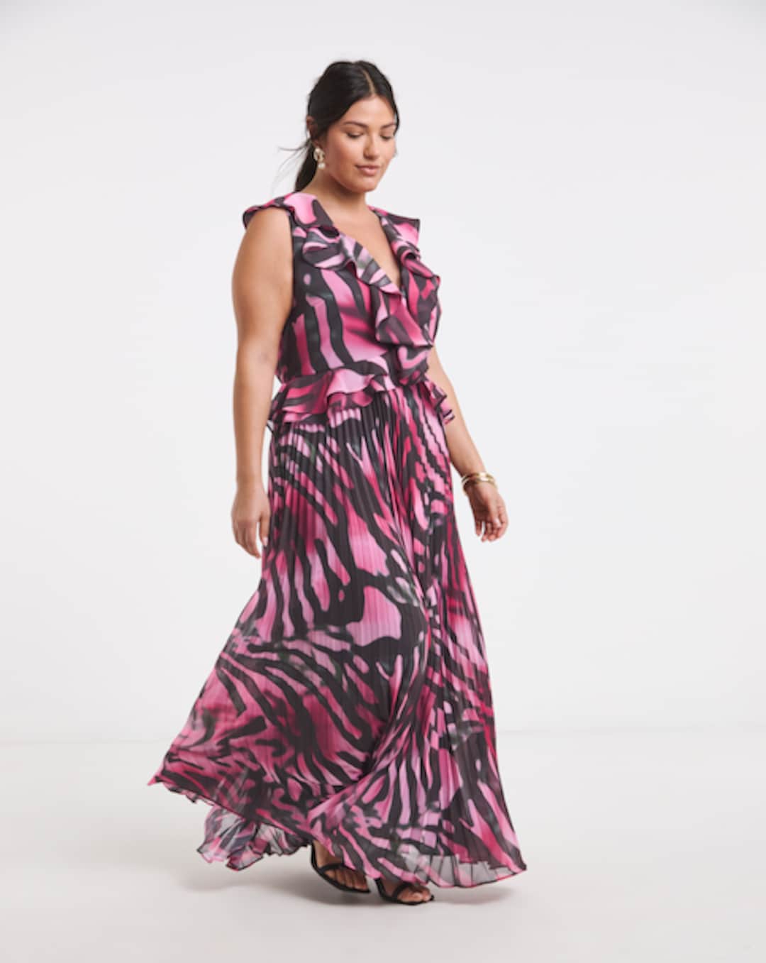 slim fit dress slacks Marie Plus Size Gown Black