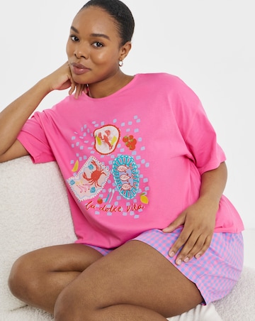 Simply Be Gingham Summer Pyjama Short Set