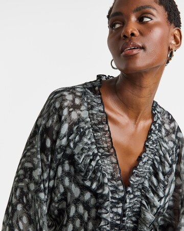 Ruffle Crinkle Chiffon Blouse