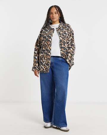 Simply Be Leopard Print Button Through Utility Jacket