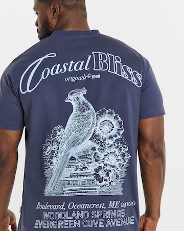 Jack & Jones Coastal Woodland Back Graphic T-Shirt - Grey