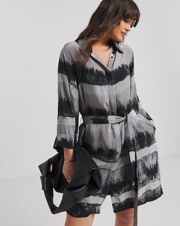 Religion Satin Crepe Tunic Tie Waist Dress