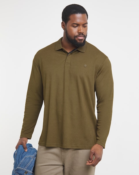 Jack & Jones Premium Long Sleeve Polo - Khaki