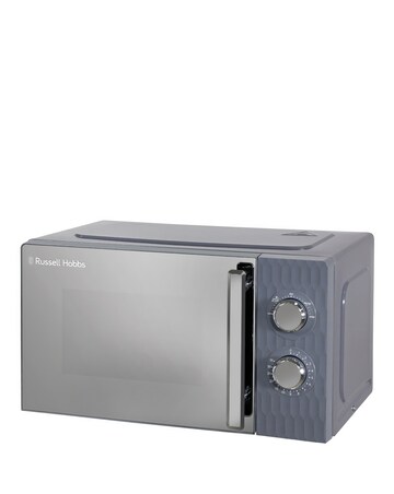 Russell Hobbs Grey Honeycomb Bundle - Kettle, 4 Slice Toaster & Microwave