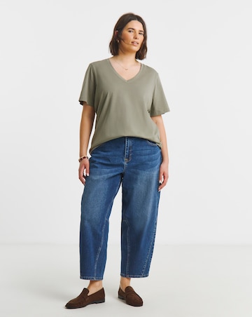 Simply Be Khaki and Black 2 Pack V Neck T-Shirts