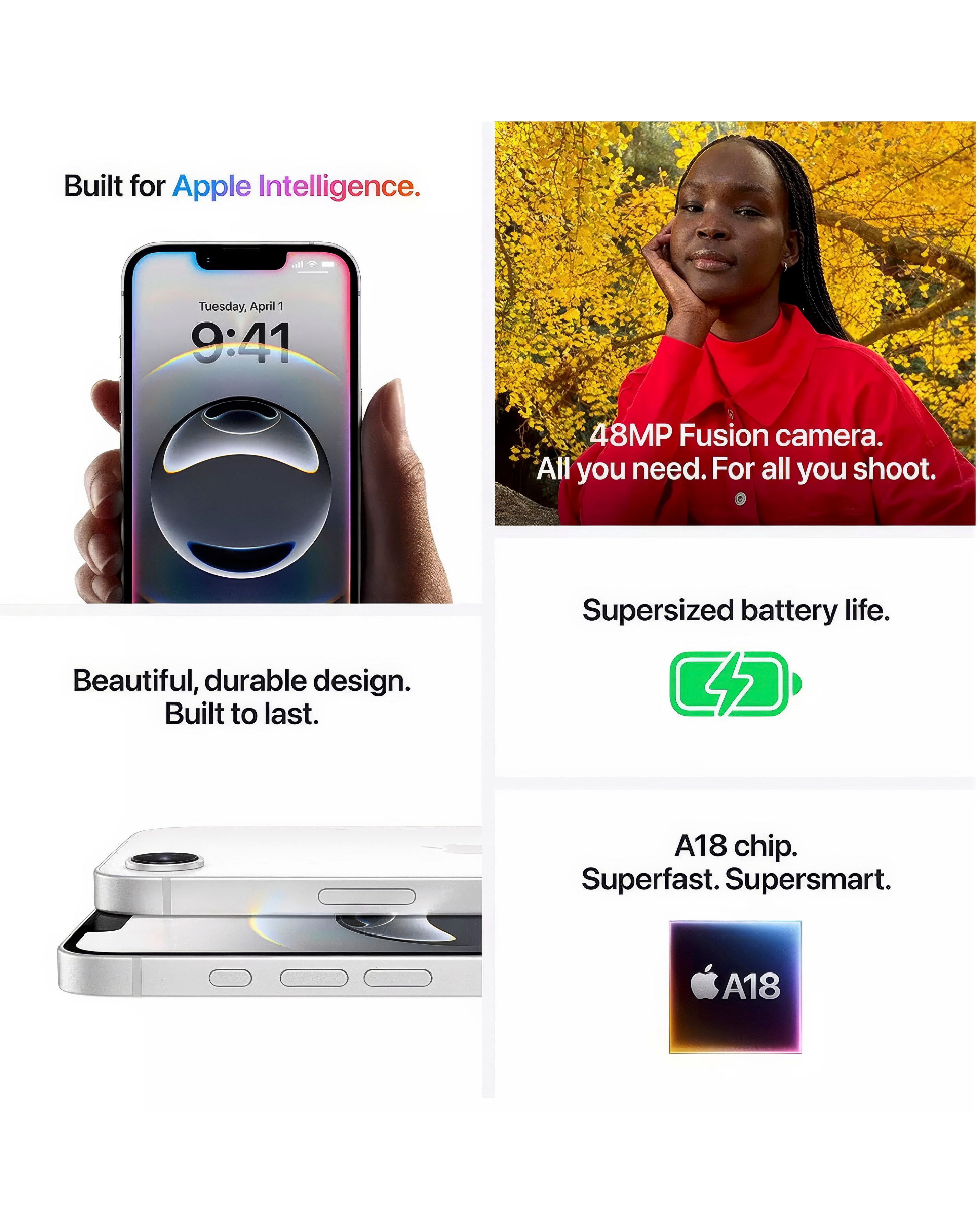 Apple iPhone 16e 128GB - White | Fashion World