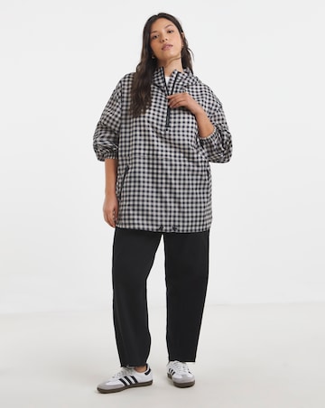 Simply Be Gingham Quarter Zip Wind Breaker