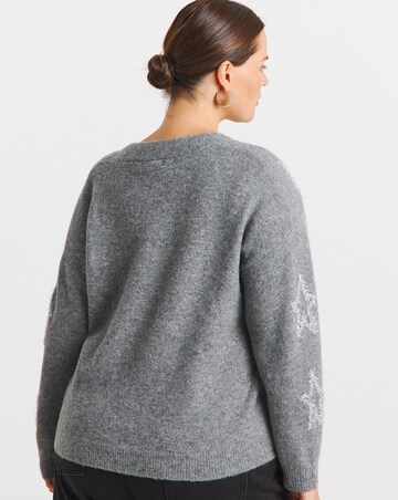 Simply Snug Grey Tinsel Star Cardigan