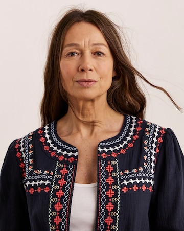 Julipa Cheesecloth Embroidered Jacket